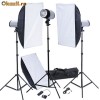 Kit Studio: 3 x Trepied + 3 x Blitz Studio + 3 x  Softbox 50cm x 70cm + Kit de declansare radio pentru blituri de studio