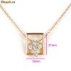 Lantisor cu medalion cruce, placate cu aur 9K, pietre de zirconiu