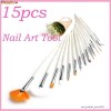 Set 15 pensule pictura pe unghii, nail art, modele unghii decoratiuni, gel, acril, acryl tempera, pensula pictura