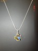Pandantiv cristal swarovski cross crystal AB + lant argint  - bijuterii handmade mireasa