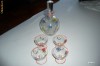 SET LICHIOR ,BOHEMIA, 1940,  SEMICRISTAL  PICTAT,  CU 4 PAHARELE LA SET