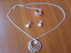 Set/Colectie de 3 bijuterii cu Cuart (colier, inel, cercei))