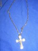 CRUCIFIX  ,ORIGINAL,foarte vechi,placat aur ,cu lant