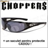 Ochelari de soare Choppers fumurii, rame negre mate, lentile Super Safe cu grosimea de 2mm ! Bonus : un saculet pentru protectie !
