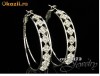 Cercei rotunzi placati cu aur cu cristale swarovski clear FE5660026 - bijuterii hand made, mireasa