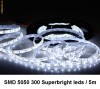 Banda led SMD 5050 alb 5m/300 leduri exterior IP65 (waterproof).