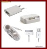 Kit Dock Iphone 4/4G ( dock, casti, cablu de date , incarcat. Priza) Set incarcator 4 in 1 IPHONE 4