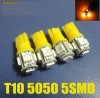 bec led T10 W5W galben leduri pozitie 5 smd- pozitie, interior sau numar, led-uri, becuri pozitie, lumini masina