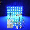 bec auto cu 48 LED -uri SMD 3528 albastru - placuta cu leduri contine adaptor pentru soclu C5W, BA9S si W5W