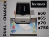 incarcator pentru LENOVO A750, A65, A60, P70, DUAL SIM, Dual Charger pentru incarcarea separata a bateriei!