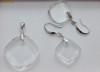 Cercei cristal SWAROVSKI patrat transparent