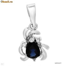 Superb  Pendant  Genuine Diamonds and Sapphire 14K gold