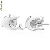 Cercei din inox 6 mm - Delfini - cod 129 foto