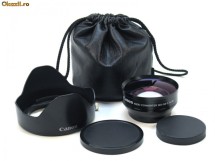 Obiectiv wide CANON WD-58 cu parasolar similar VCL-HG0758 foto
