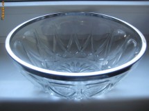 Bol din sticla gen cristal cu montura metalica. foto