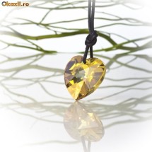 Inima-Cristal Swarowski-Gold Pandant-Cadou deosebit foto
