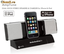 Boxe stereo si incarcator pentru iPhone/iPod - Macally AMPTUNE