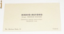 Carte de vizita reclama Radio Record 09.07.1940, Nr. 2 foto