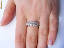 Inel aur alb tip verigheta model unicat cu 1CT DIAMANTE foto
