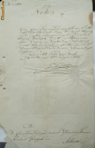 Document austriac din Solca ,Bucovina austriaca , 1853 foto