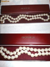 Colier perle albe 11mm,18k gold plated foto
