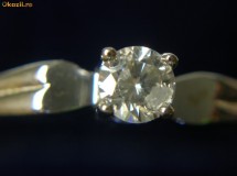 Inele de logodna cu diamant natural solitaire 0,12-0,16ct, aur alb 14k, NOI, superbe