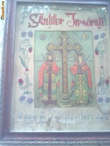 Litografie sf imparati Constantin si Elena. foto