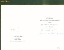 Felicitare Ambasada Republicii Socialiste Romania din BERNA - Anii ' 80 foto