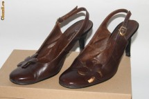 Pantofi maro ,marime 37,piele 100%