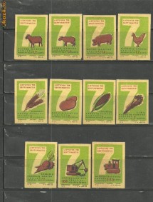 1881* POLONIA - ETICHETE CUTII DE CHIBRITURI tema AGRICULTURA, ZOOTEHNIE, 11 BUCATI DIFERITE foto