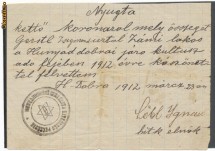 RFL 1912 JUDAICA Dobra-Hunedoara document evreiesc , chitanta cu stampila steaua lui David foto