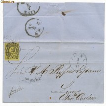 RFL 1857 Germania - plic din Sachsen cu timbru de 3 gr catre Linz in Austria foto