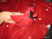 Jucarie din plus moale, WEBKINZ GANZ, pasarea mica rosu(15cm) LIL'KINZ CARDINAL,nou, colectabil foto