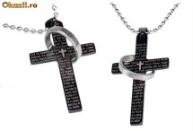 Pandantiv pandativ cruce cu inel + lantisor