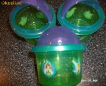 Container/bol pentru snackuri,biscuiti,cereale,ideal in masina,din plastic,☆ DISNEY FAIRIES ☆ TINKERBELL,NOU,dishwasher safe!cu CLOPOTICA,207ml,verde foto