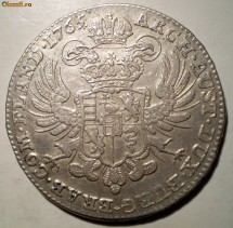 C.337 AUSTRIA TARILE DE JOS M. THERESA KRONENTHALER 1765 ARGINT 29,29g