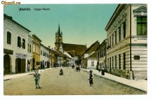 2634 - BISTRITA, centrul animat - old postcard - used - 1913