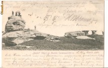 Muntii Bucegi-Babele, stanci pe Muntele Caraiman, circulata 1902 foto
