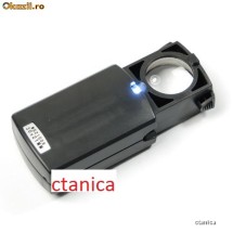 Lupa pliabila cu led, lentila 21mm, puterea reala de marire 30x foto