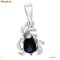 Superb  Pendant  Genuine Diamonds and Sapphire 14K gold