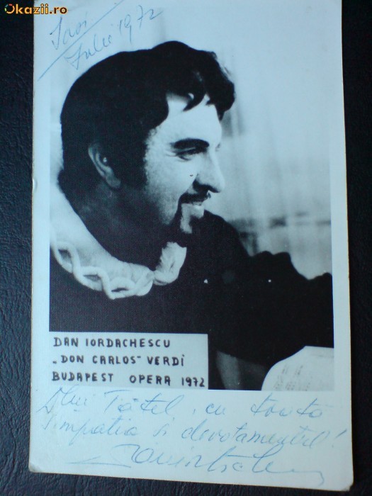 Autograf al maestrului Dan Iordachescu, anul 1972 foto mare