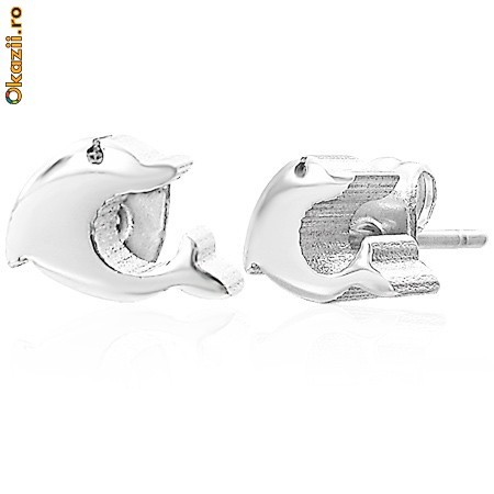 Cercei din inox 6 mm - Delfini - cod 129 foto mare