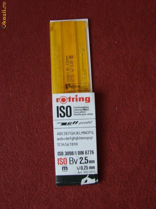 SABLON ROTRING PENTRU LITERE DREPTE 2,5 MM foto mare