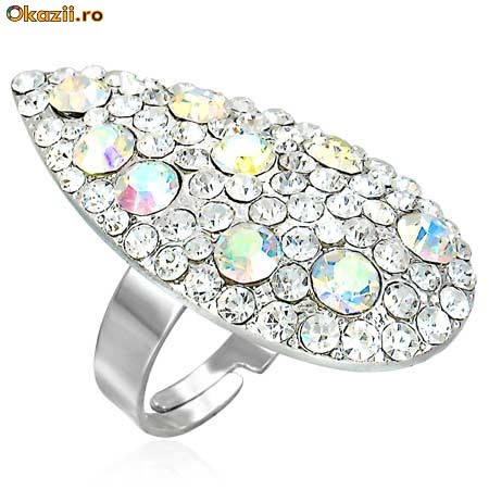 Inel fashion zirconiu marime libera - cod 313 foto mare