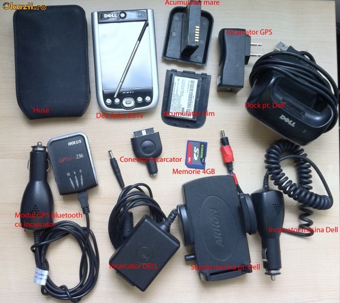 PDA Dell Axim x51v, cu GPS Holux GPSlim, iGO Romania foto mare
