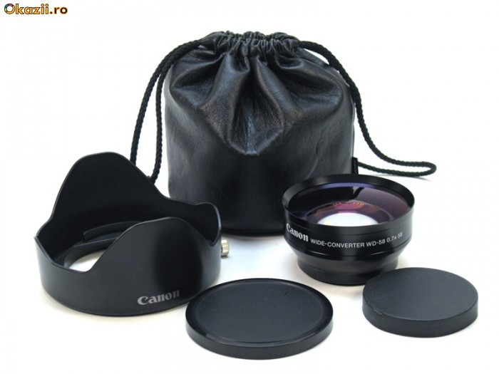 Obiectiv wide CANON WD-58 cu parasolar similar VCL-HG0758 foto mare