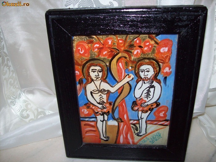 Icoana pictata pe sticla foto mare