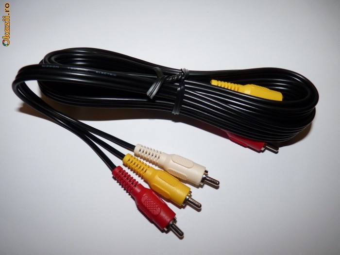 Cablu AV (3xRCA tata - 3xRCA tata) 1.6m foto mare