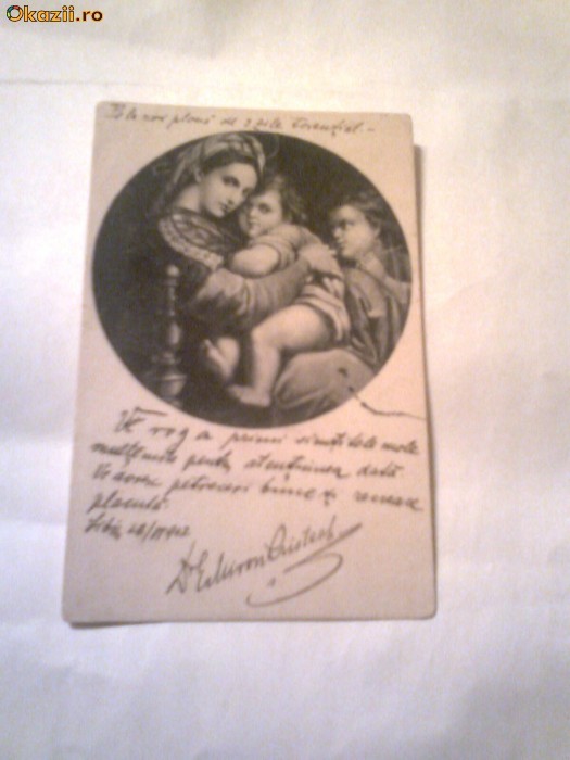 Carte Postala - Madona cu copil     Circulata 13.7.02 foto mare