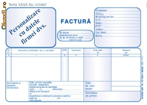 Factura (fara TVA) carnete A6 14-4-10/AA foto mare